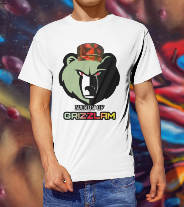 Nation Of Grizzlam Bear Logo With Kufi Hat T-Shirt