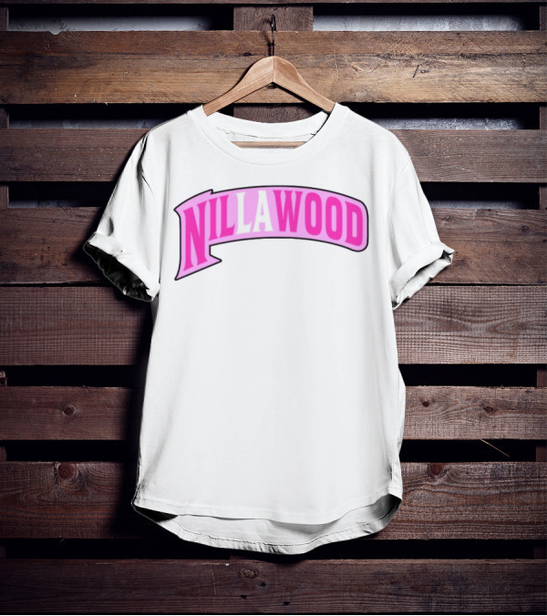 Nilla Allin Nillawood Pink Arch Text T-Shirt