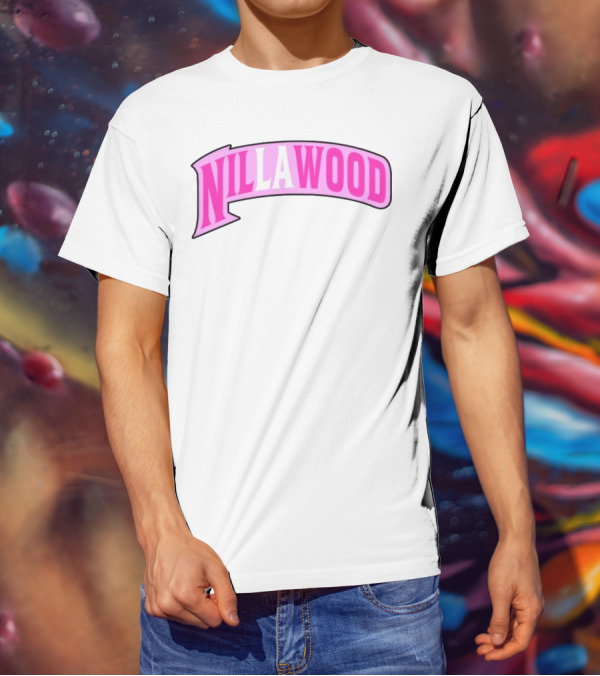 Nilla Allin Nillawood Pink Arch Text T-Shirt