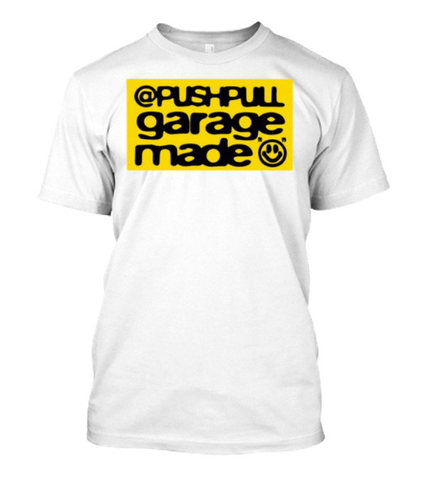 Pushpull Garage Made White Patch Smiley Face T-Shirt