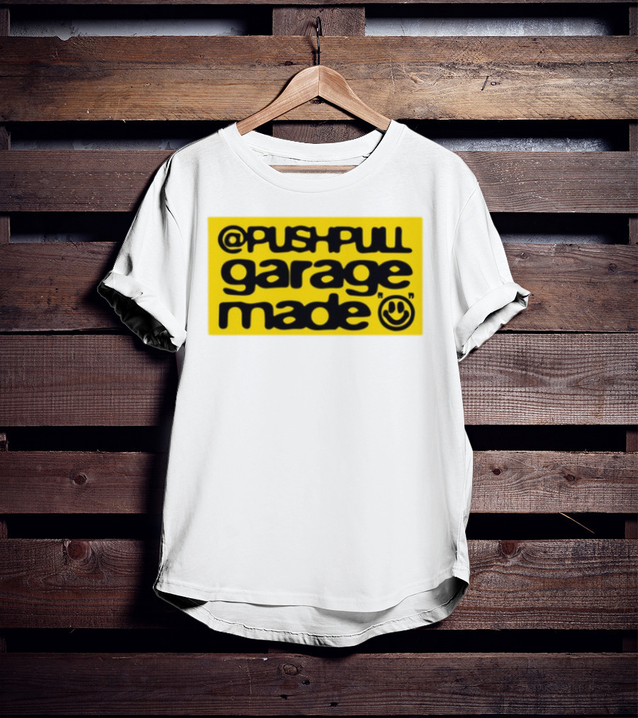 Pushpull Garage Made White Patch Smiley Face T-Shirt