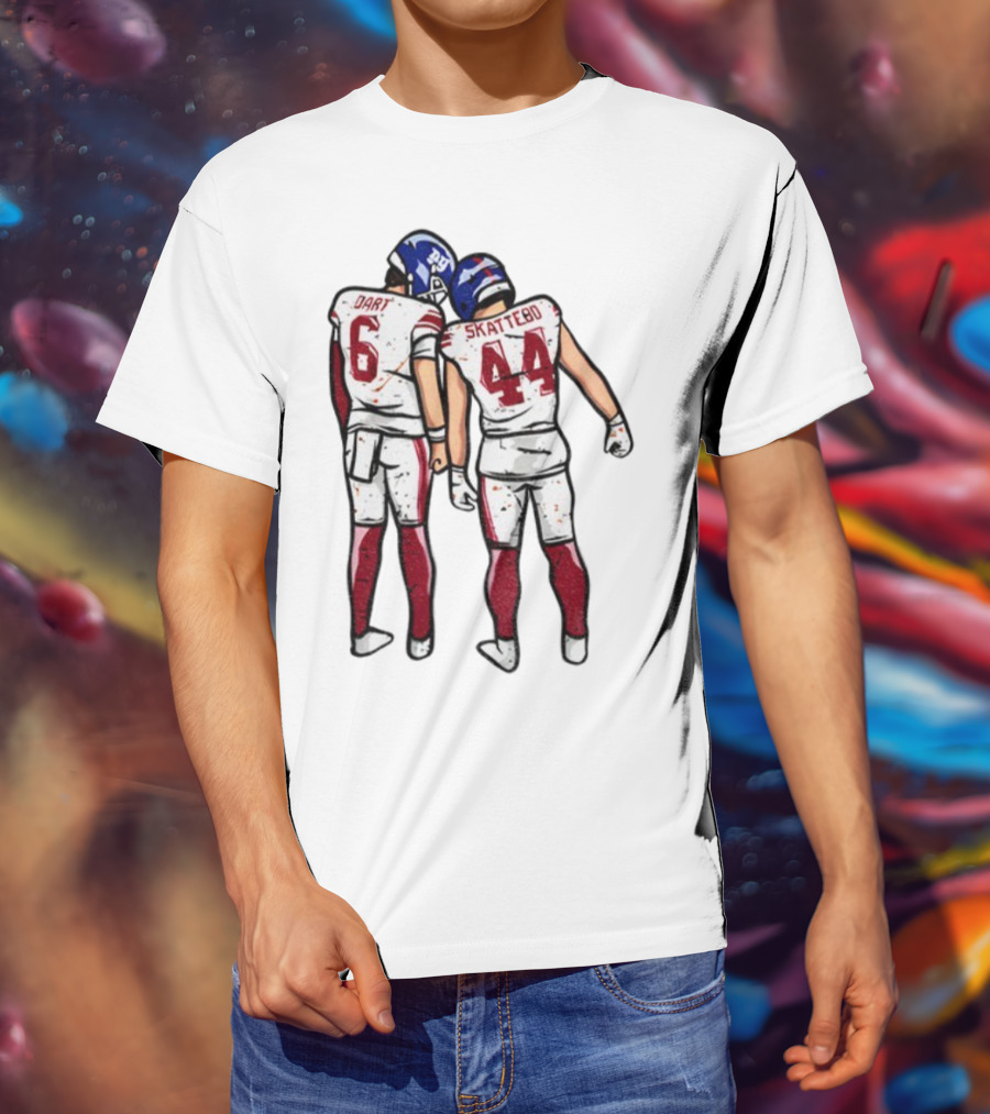Jaxson Dart Cam Skattebo Number 6 44 New York Football Players Pose NFL Inspired T-Shirt