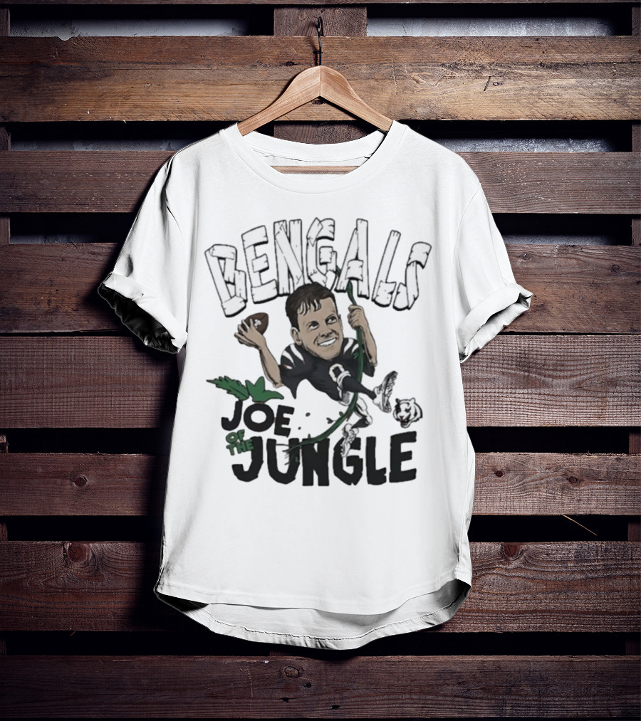 Bengals Joe Of The Jungle Caricature Football Player Artwork T-Shirt