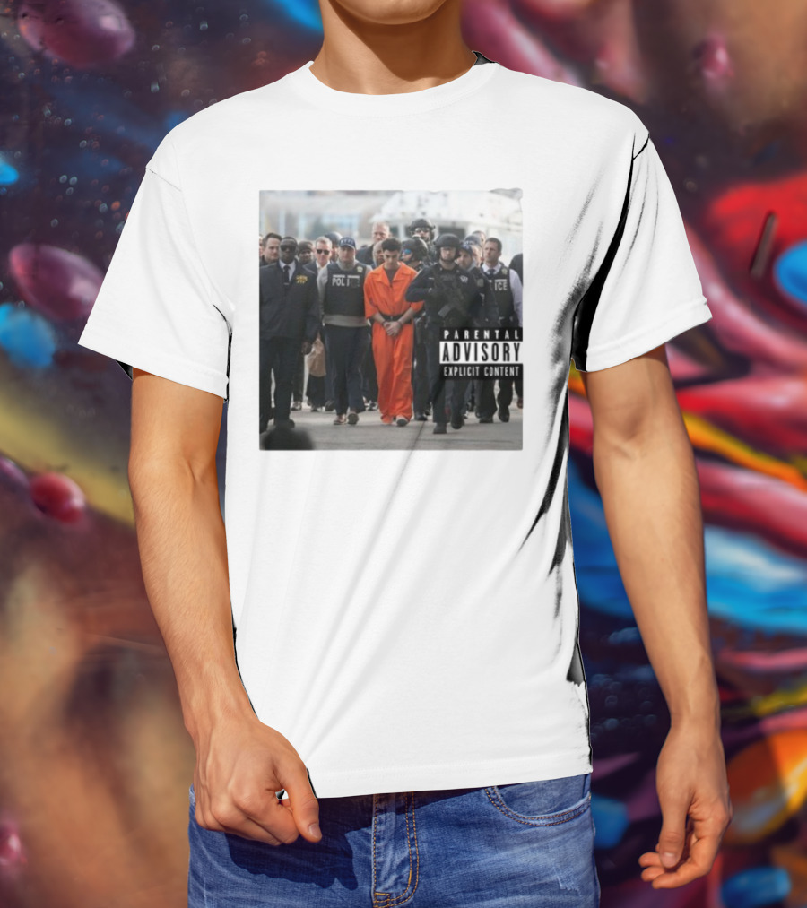 Luigi Mangione Helicopter Arrival With Police Explicit Content T-Shirt