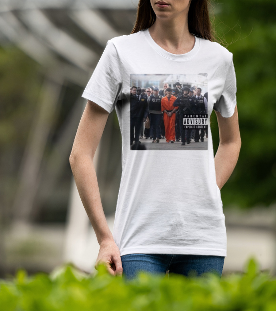 Luigi Mangione Helicopter Arrival With Police Explicit Content T-Shirt