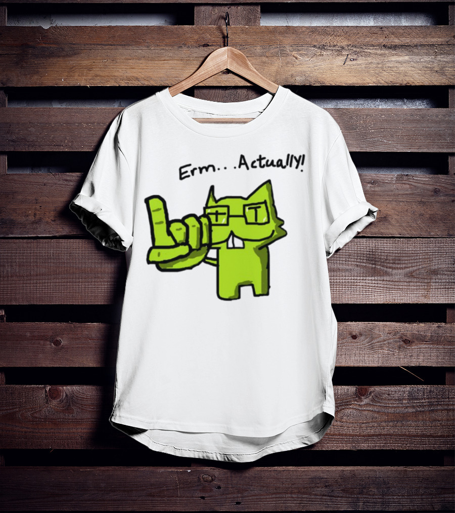 Errr... Actually Nerd Pixel Cat T-Shirt