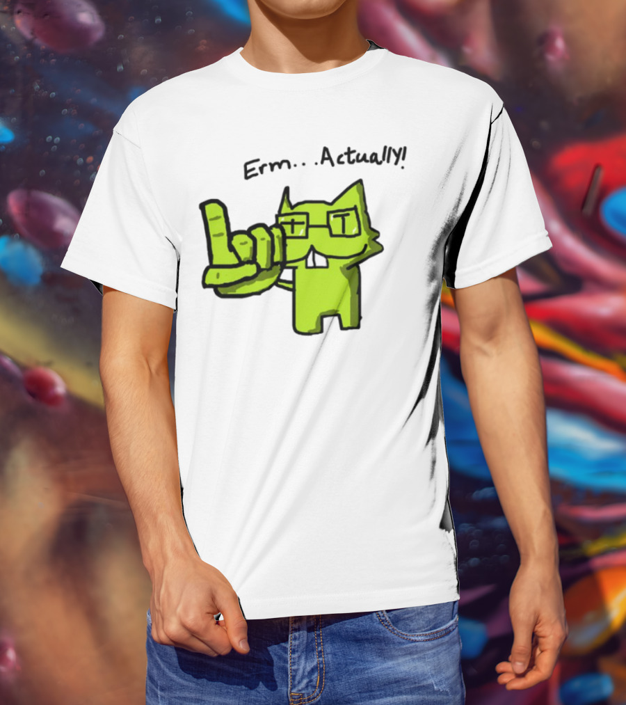 Errr... Actually Nerd Pixel Cat T-Shirt