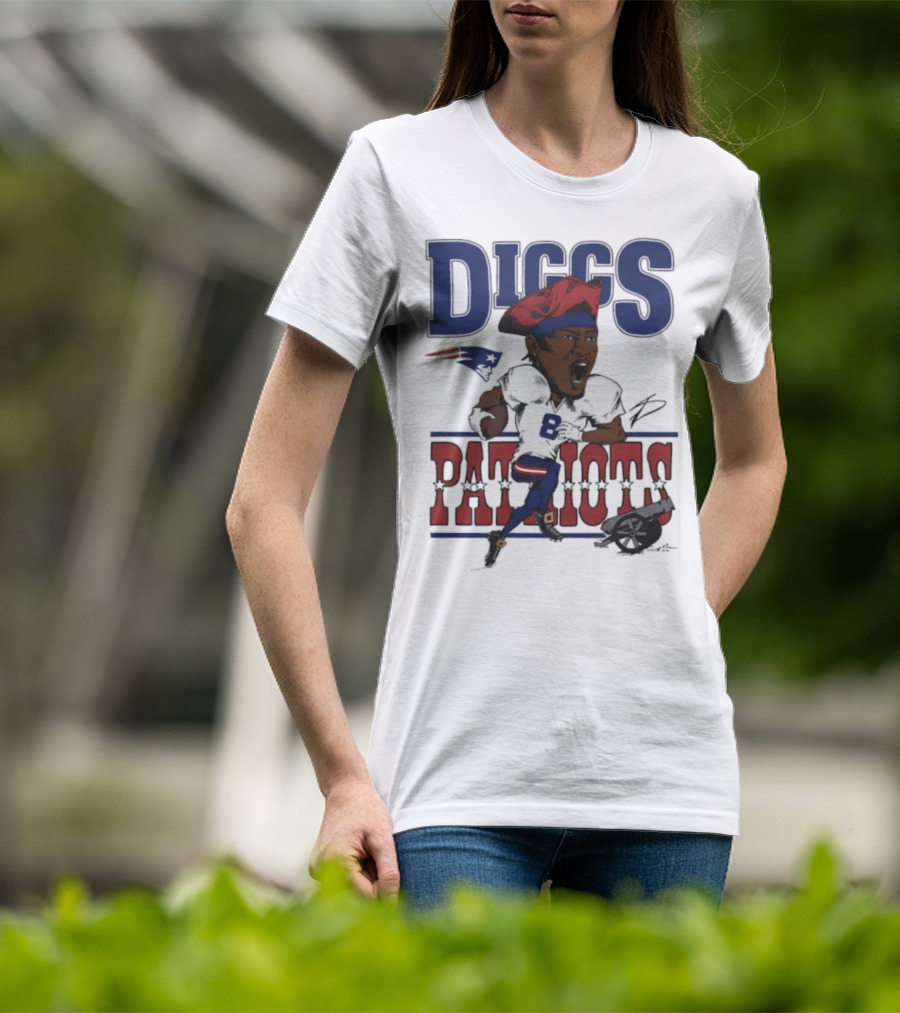 New England Patriots Diggs Signature Football Art T-Shirt