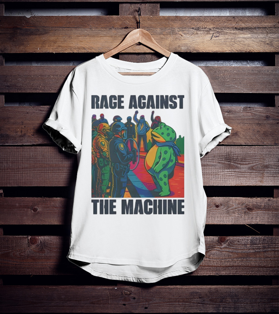 Rage Against The Machine Portland Frog Anti-ICE Protest Imagery T-Shirt