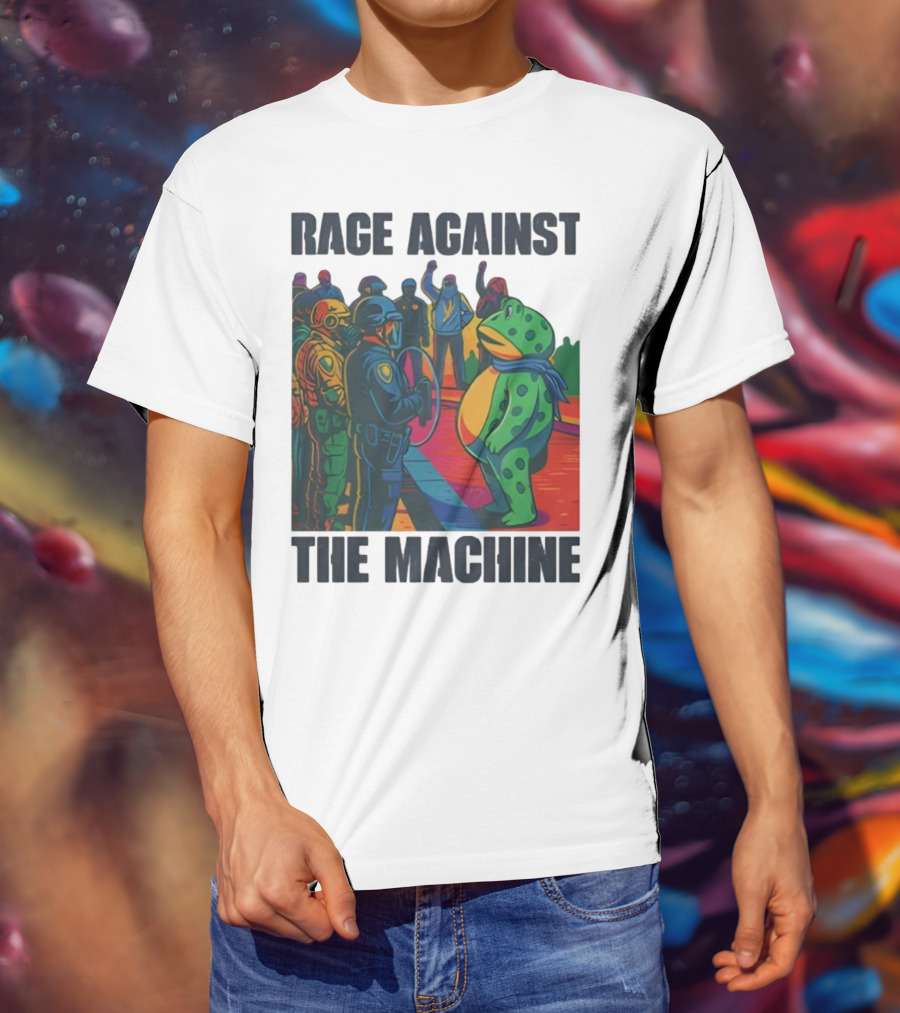 Rage Against The Machine Portland Frog Anti-ICE Protest Imagery T-Shirt