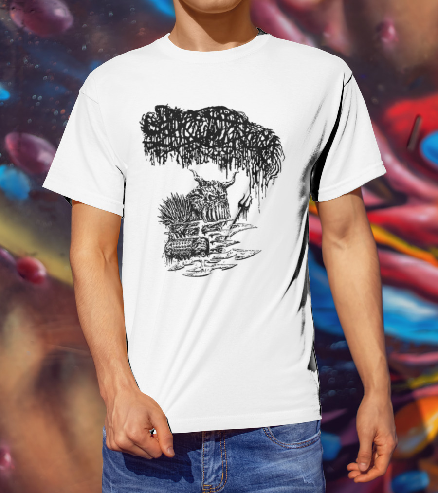 Sanguisugabogg Warlord Album Cover Art Demonic Skull Imagery T-Shirt