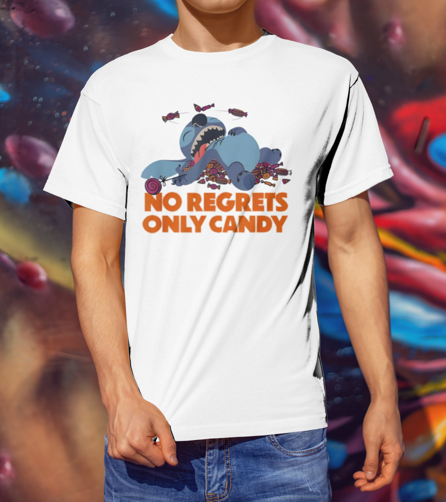 Stitch No Regrets Only Candy Halloween Disney T-Shirt