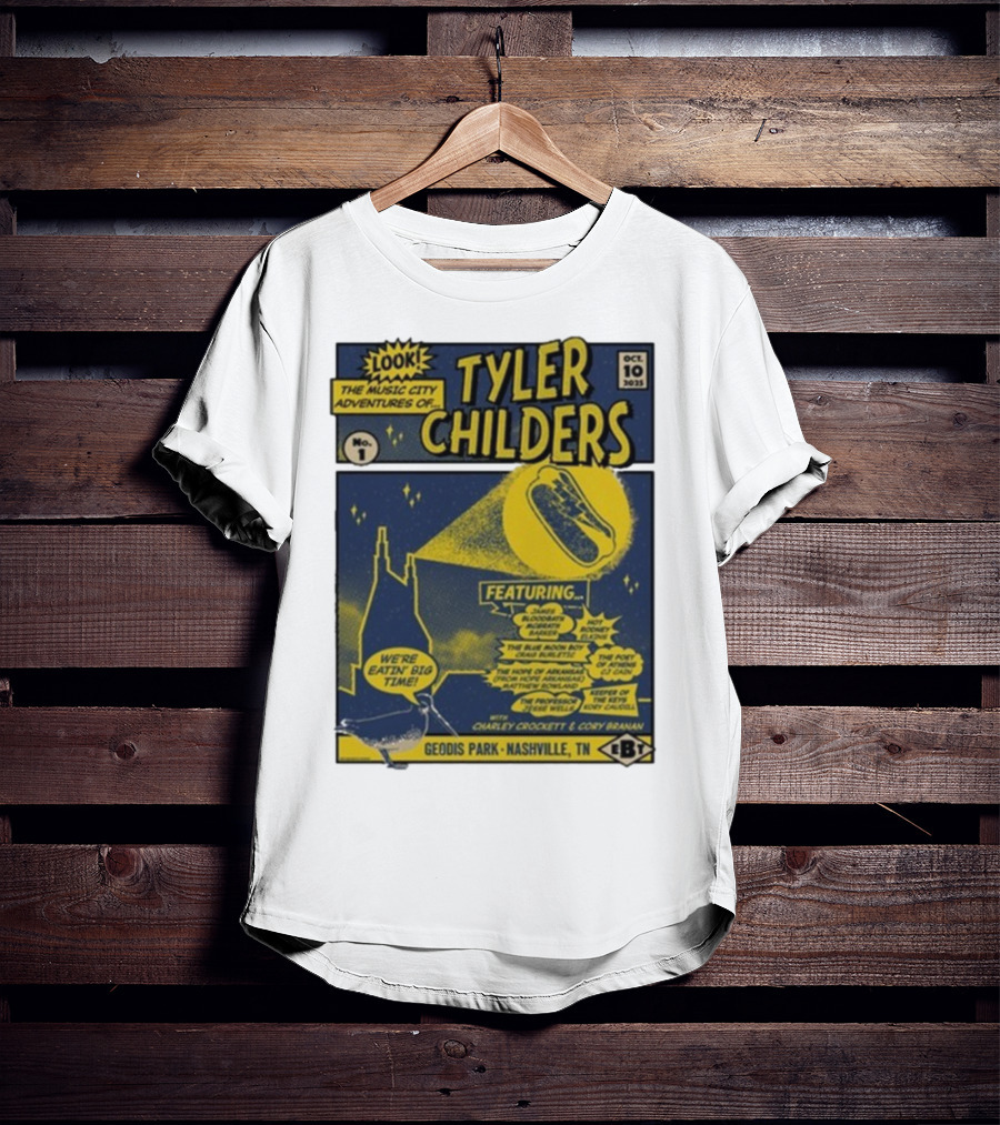 The Music City Adventures Of Tyler Childers Geodis Park Nashville TN October 10 2025 Featuring Charley Crockett Cory Branan T-Shirt