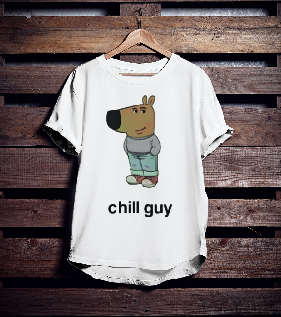 Chill Guy Cartoon Character Casual Style T-Shirt