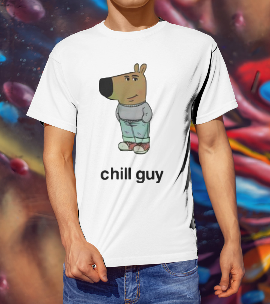 Chill Guy Cartoon Character Casual Style T-Shirt