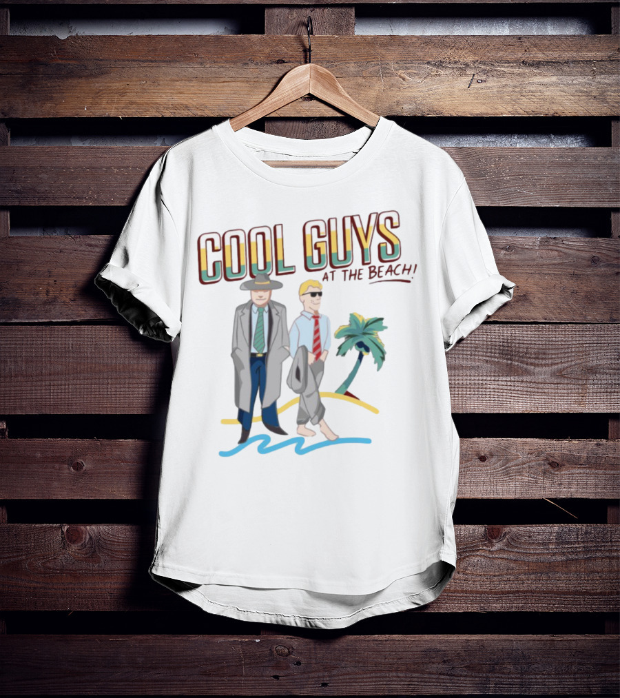 Cool Guys At The Beach Vintage Style Men In Suits Near Palm Tree T-Shirt