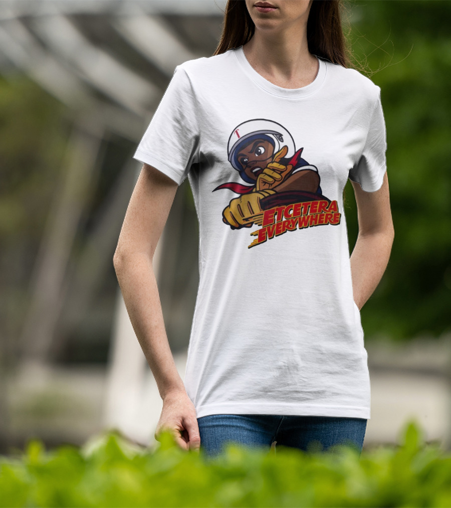 Etcetera Everywhere Racing Style Graphic With Determined Character T-Shirt