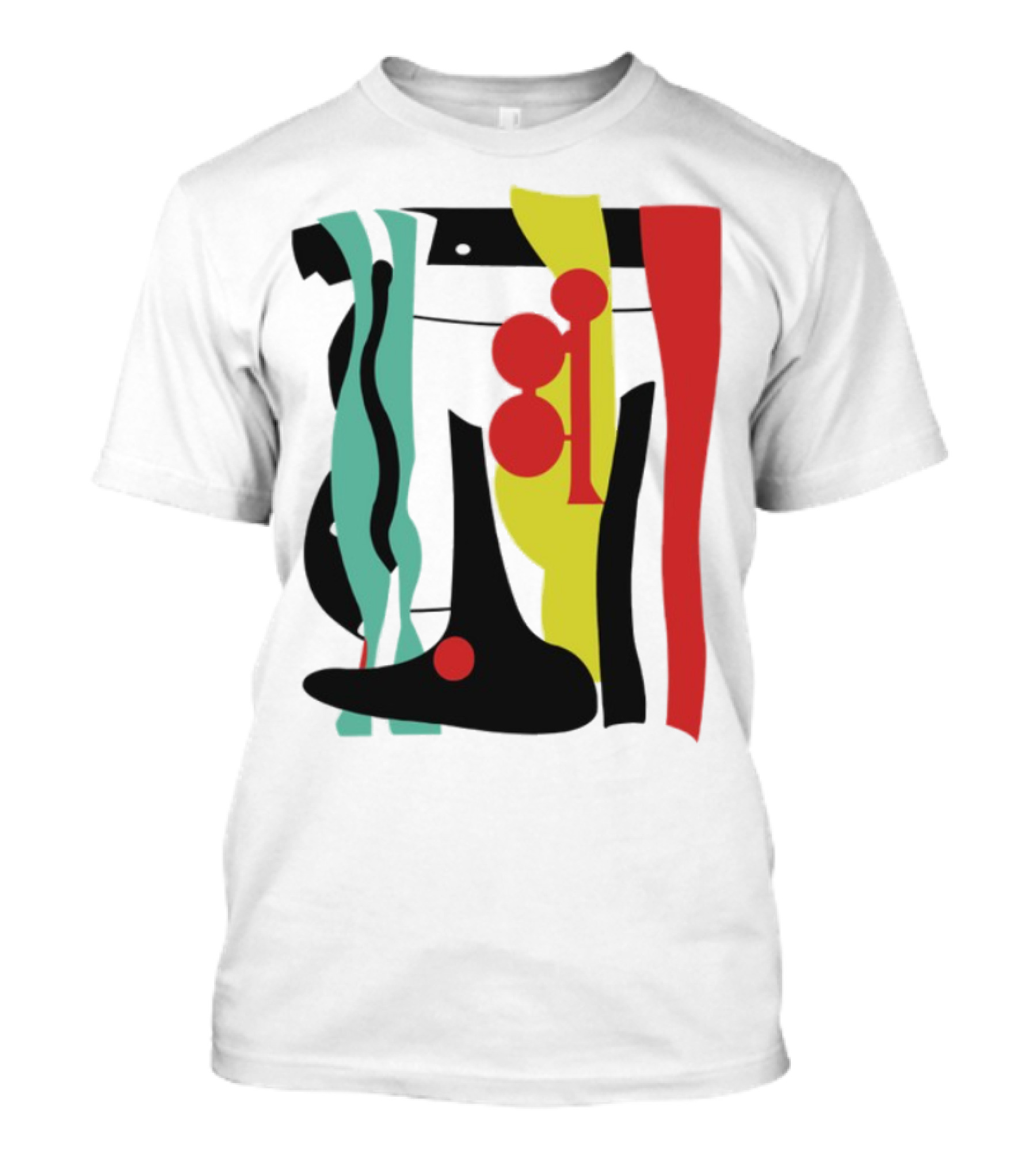 Ace Retro Primary Abstract Geometric Shapes T-Shirt