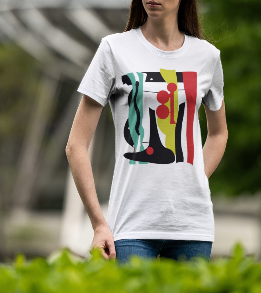 Ace Retro Primary Abstract Geometric Shapes T-Shirt