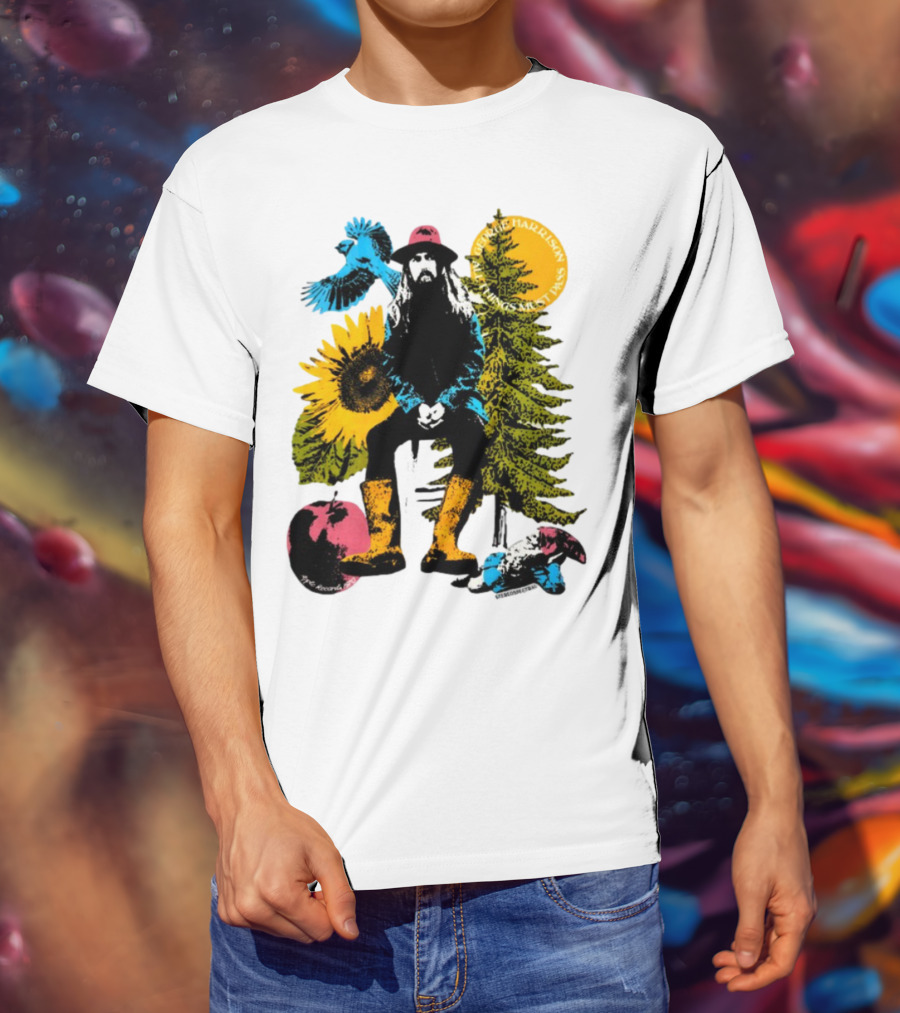 All Things Must Pass George Harrison Sunflower Tree Bird Apple T-Shirt
