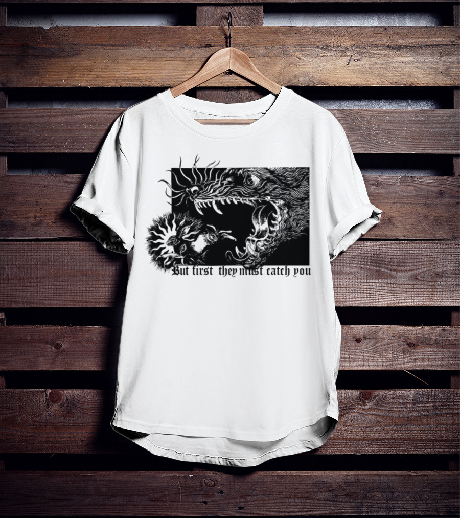 But First They Must Catch You Rabbit And Wolf Artful Chase T-Shirt