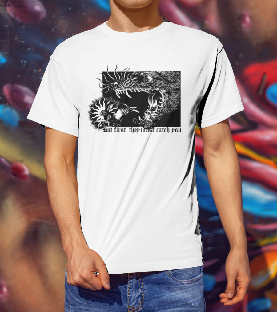 But First They Must Catch You Rabbit And Wolf Artful Chase T-Shirt