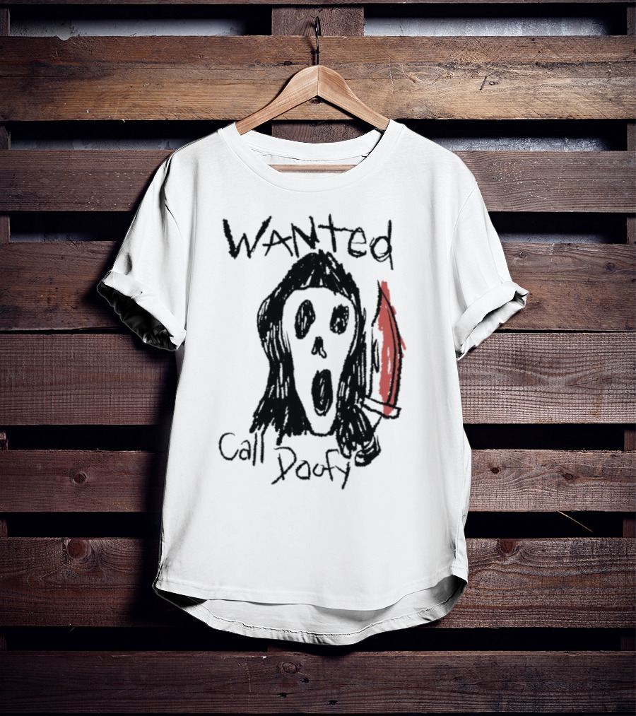 Wanted Call Doofy Scary Mask Knife T-Shirt