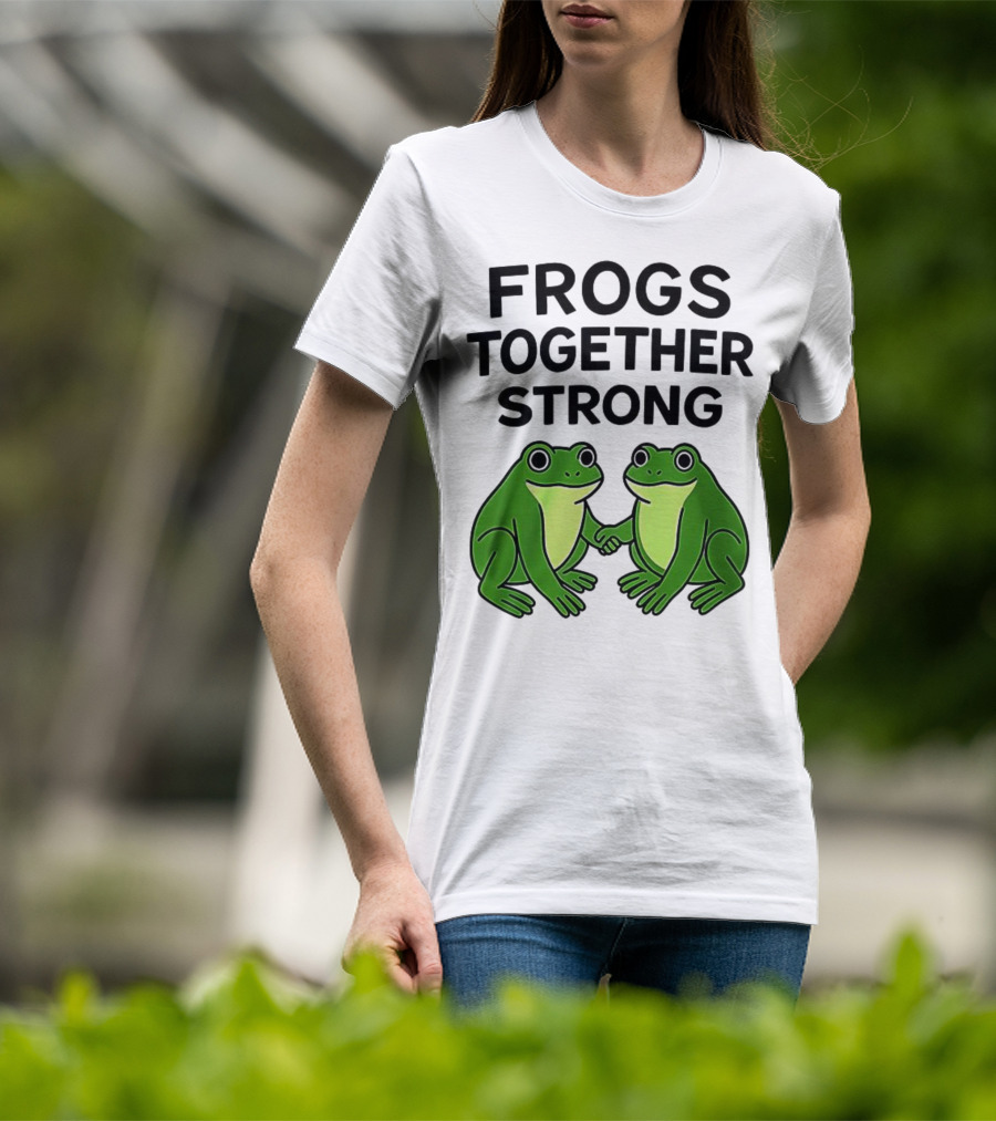Frogs Together Strong Funny Holding Hands Unity T-Shirt