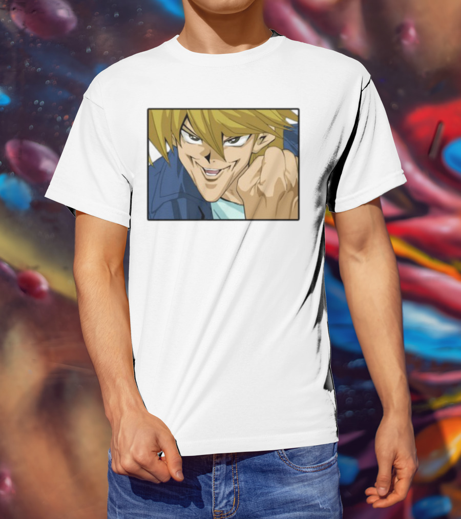 Joey Wheeler Anime Character Fist Pump Enthusiastic Expression T-Shirt