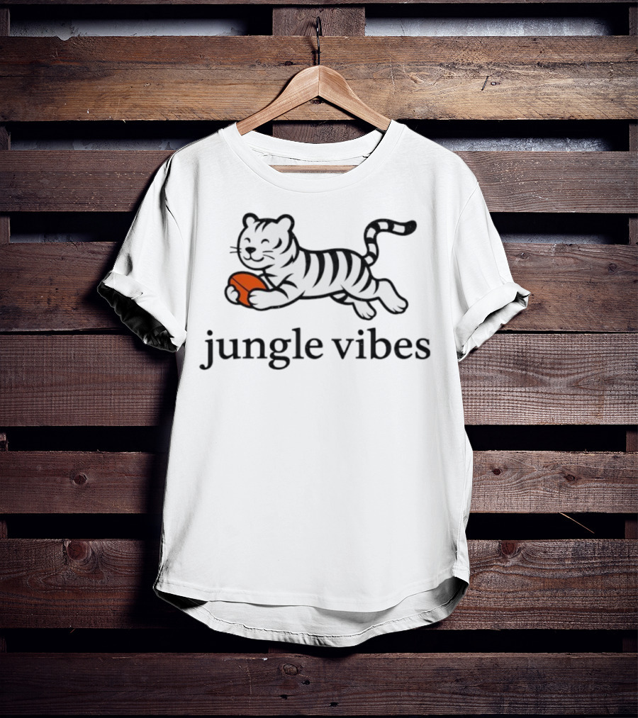 Jungle Vibes Cincinnati Bengals Tiger Football T-Shirt