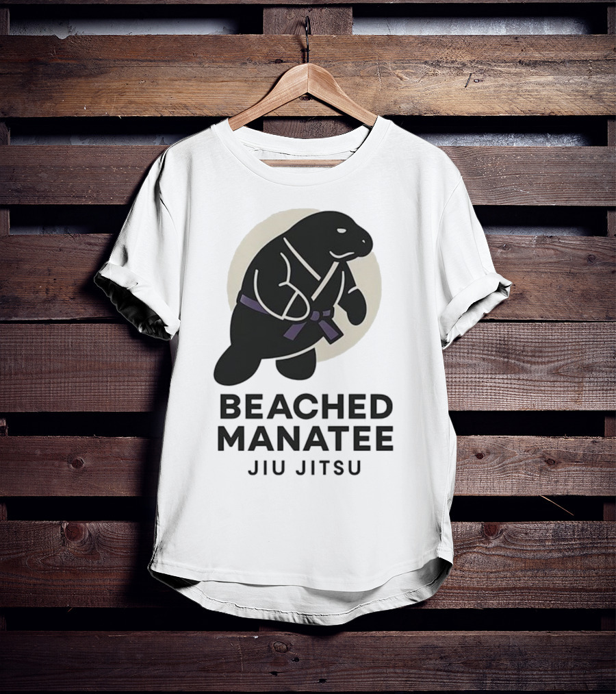 Beached Manatee Jiu Jitsu Black Belt Martial Arts Humor T-Shirt