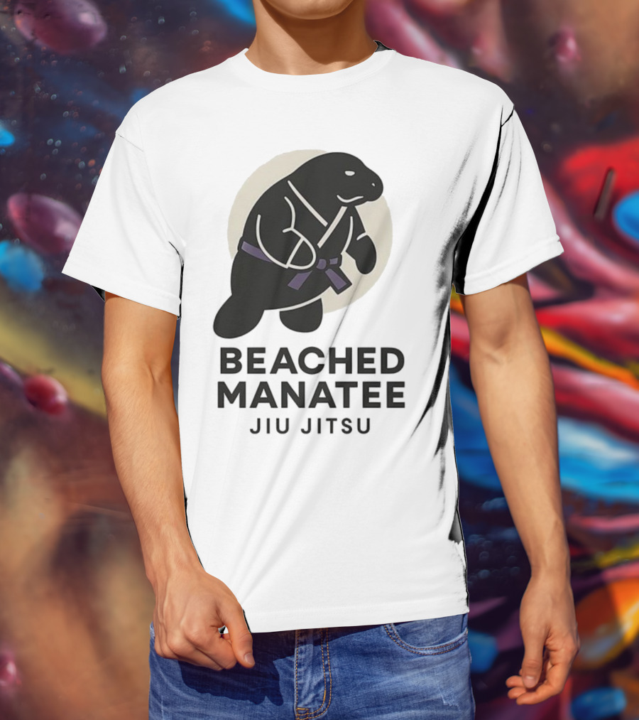 Beached Manatee Jiu Jitsu Black Belt Martial Arts Humor T-Shirt