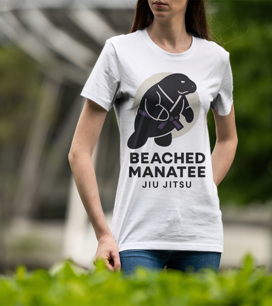 Beached Manatee Jiu Jitsu Black Belt Martial Arts Humor T-Shirt