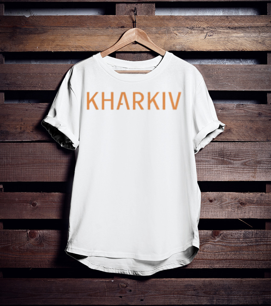 Kharkiv Bold Orange Text Style Graphic Apparel Ukraine Theme T-Shirt