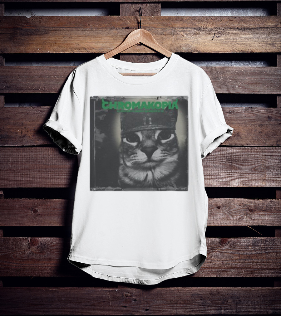 Chromakopia Cat In Military Cap Monochrome Limited Edition T-Shirt