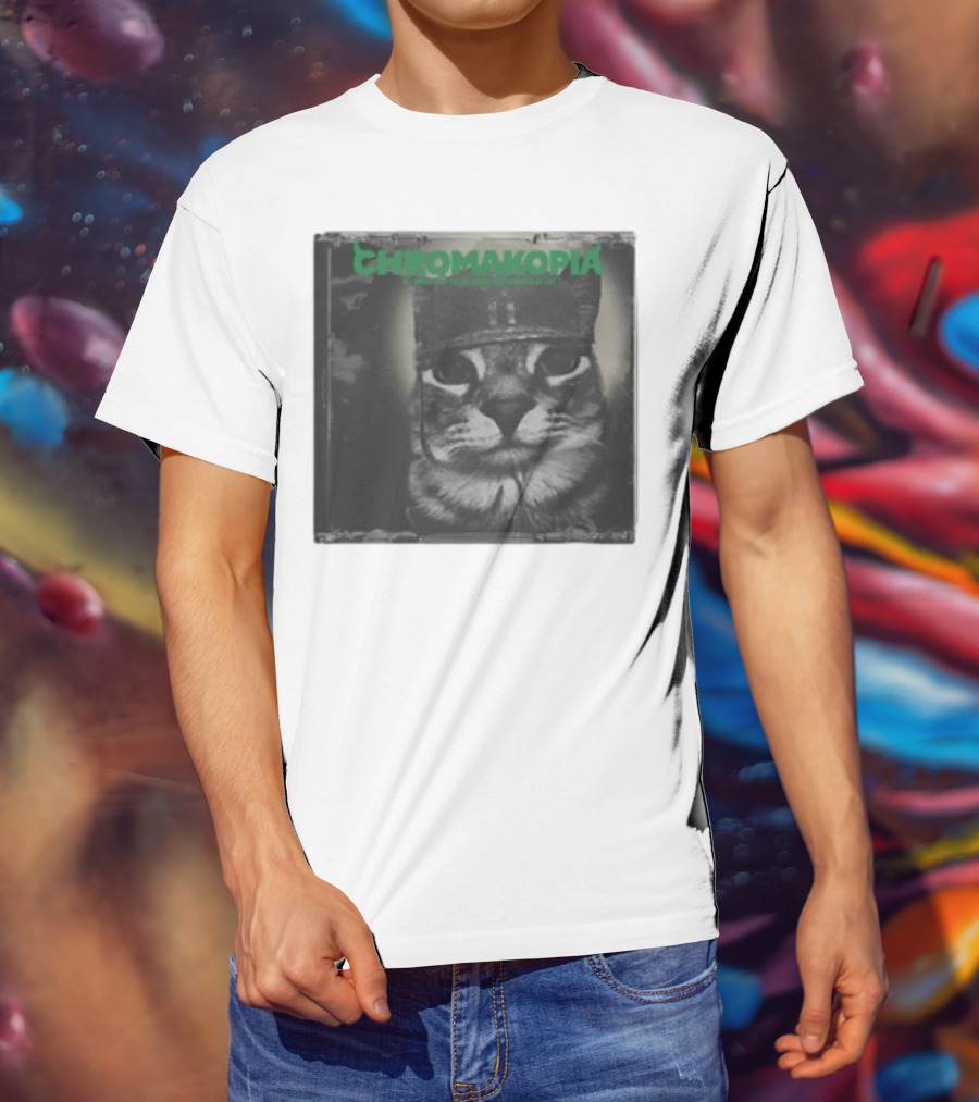 Chromakopia Cat In Military Cap Monochrome Limited Edition T-Shirt