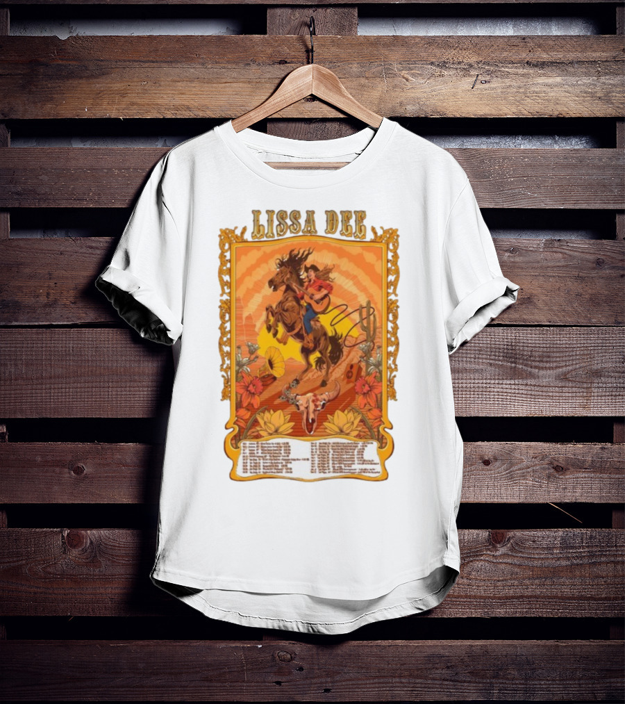 Lissa Dee Horseback Rider Guitar Sunset October November December Tour 2025 T-Shirt