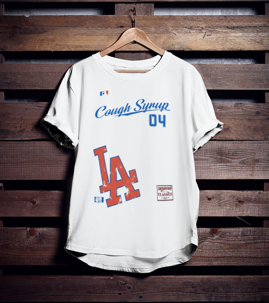 Cough Syrup 04 Los Angeles Dodgers LA Logo Baseball T-Shirt
