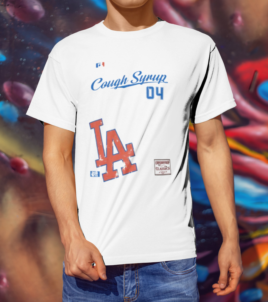 Cough Syrup 04 Los Angeles Dodgers LA Logo Baseball T-Shirt