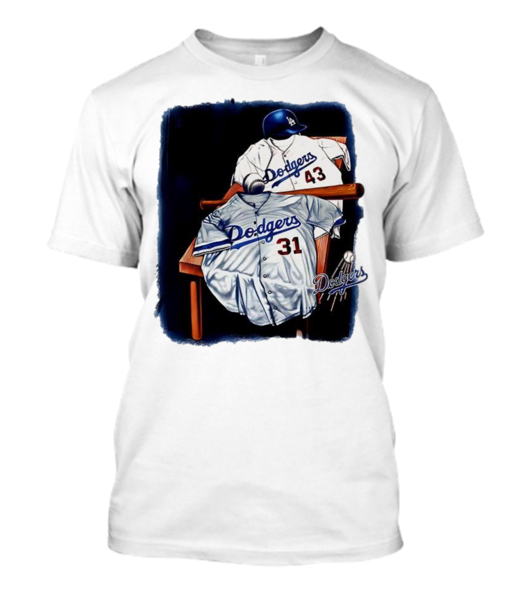 Los Angeles Dodgers 31 And 43 Baseball Jersey Vintage Collection T-Shirt