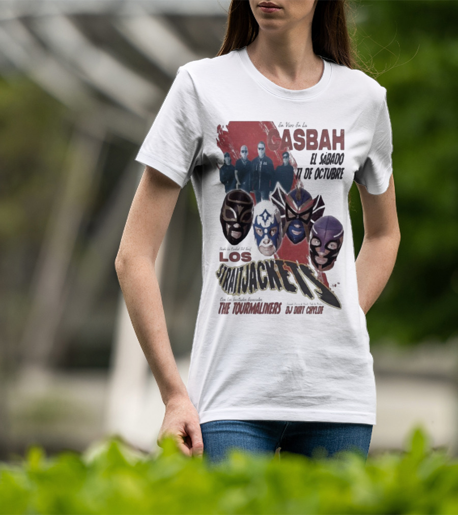 Los Straitjackets Y The Tourmaliners En Vivo El Sábado 11 De Octubre En Casbah San Diego T-Shirt