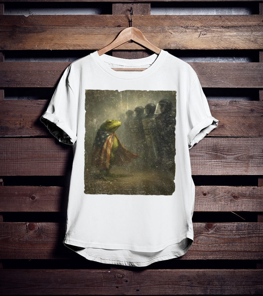 Portland Frog American Flag Protest Against Riot Police Equality T-Shirt