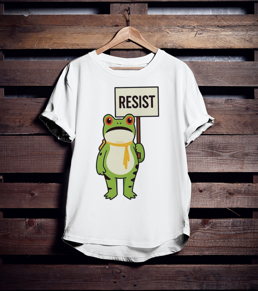Resist Portland Frog Protest Anti ICE Sign T-Shirt