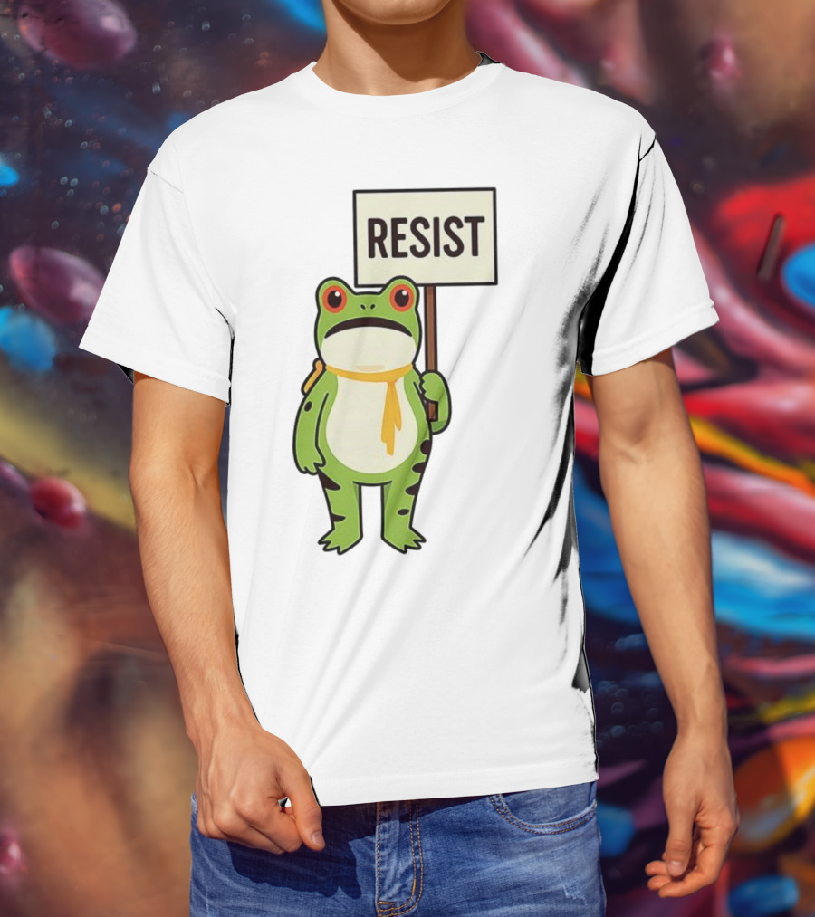 Resist Portland Frog Protest Anti ICE Sign T-Shirt