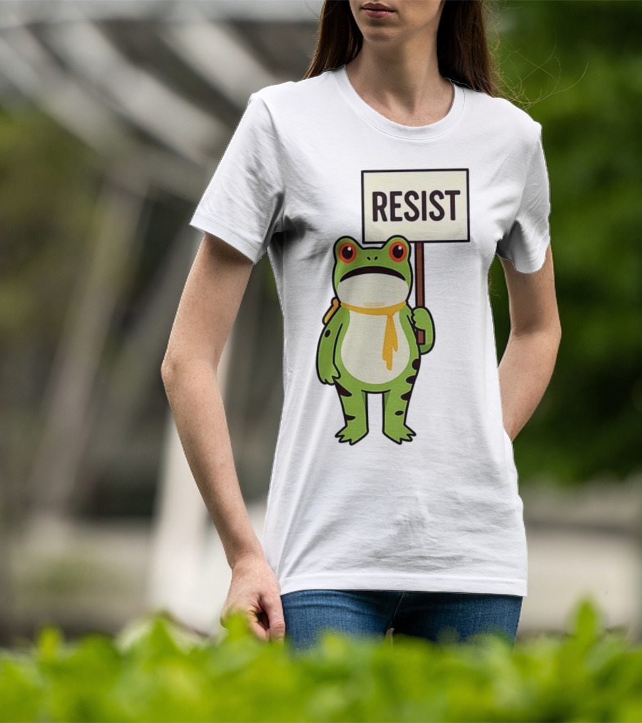 Resist Portland Frog Protest Anti ICE Sign T-Shirt