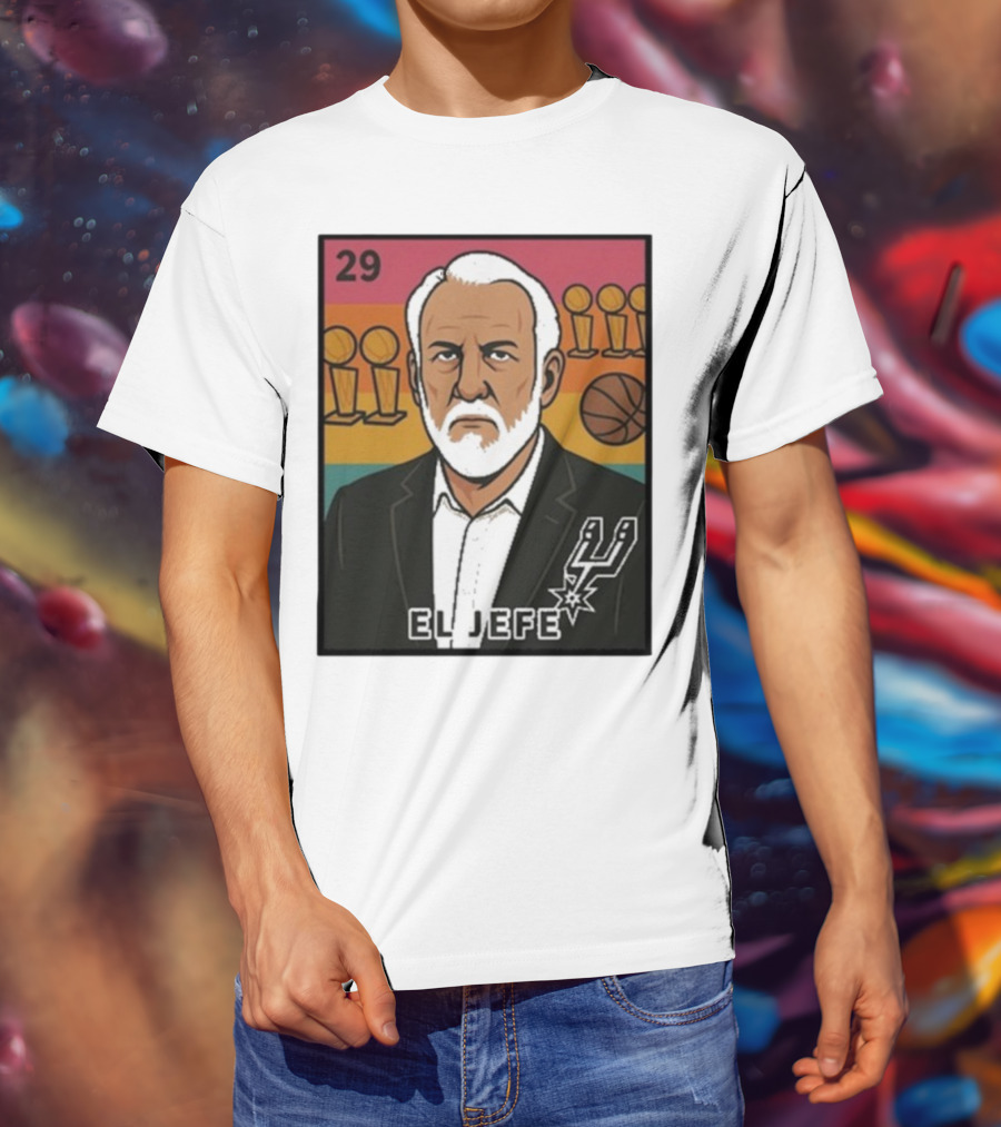 Porvida Popovich El Jefe San Antonio Spurs 29 Trophy T-Shirt