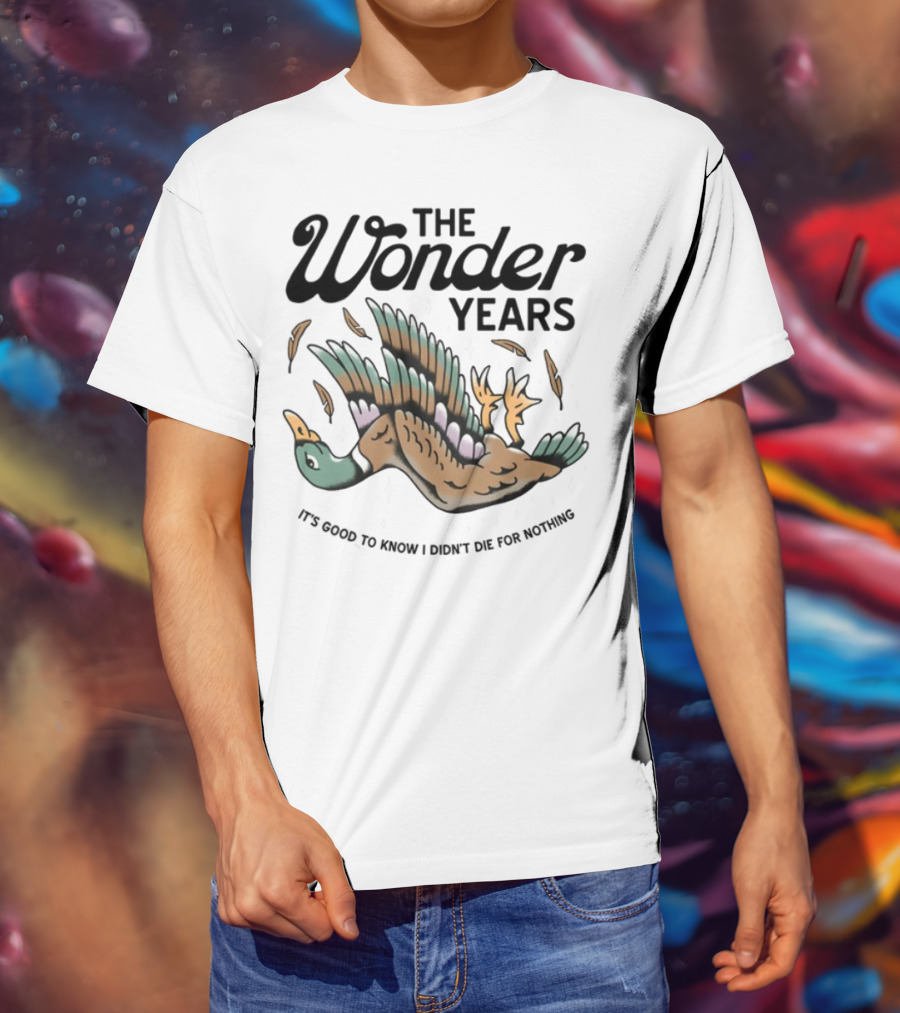 The Wonder Years Mallard Flying Feathers Falling Design T-Shirt