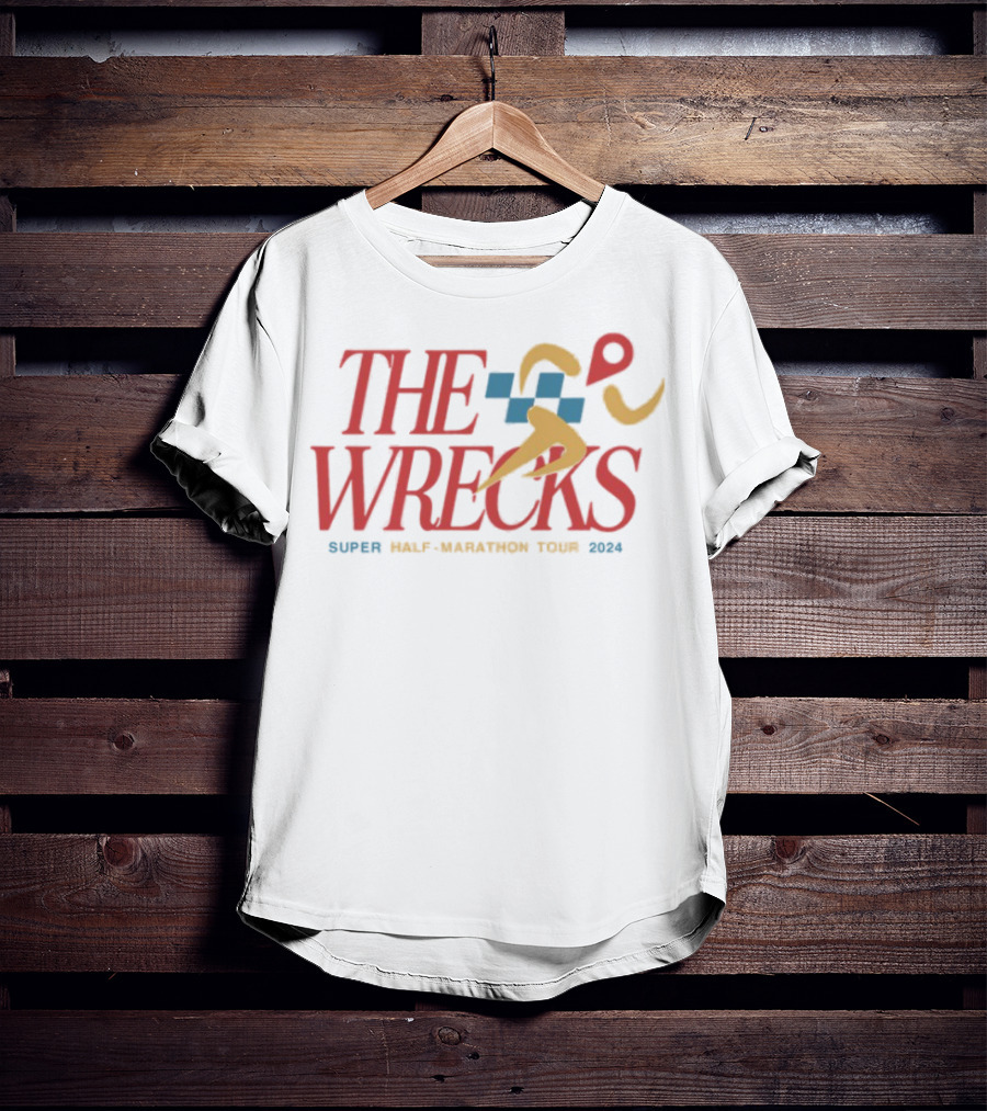 The Wrecks Super Half Marathon Tour 2024 Athletic Runner Icon Race Adventure T-Shirt