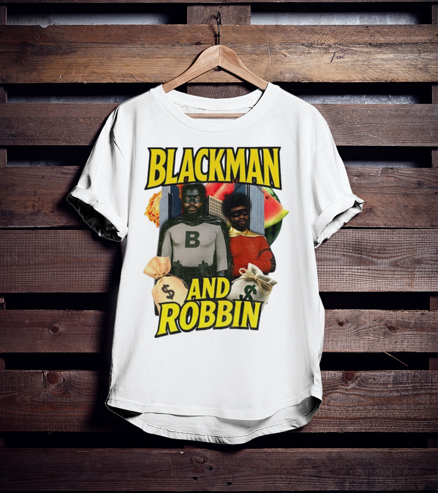 Blackman And Robbin Urban Twist Iconic Duo Bold Parody T-Shirt