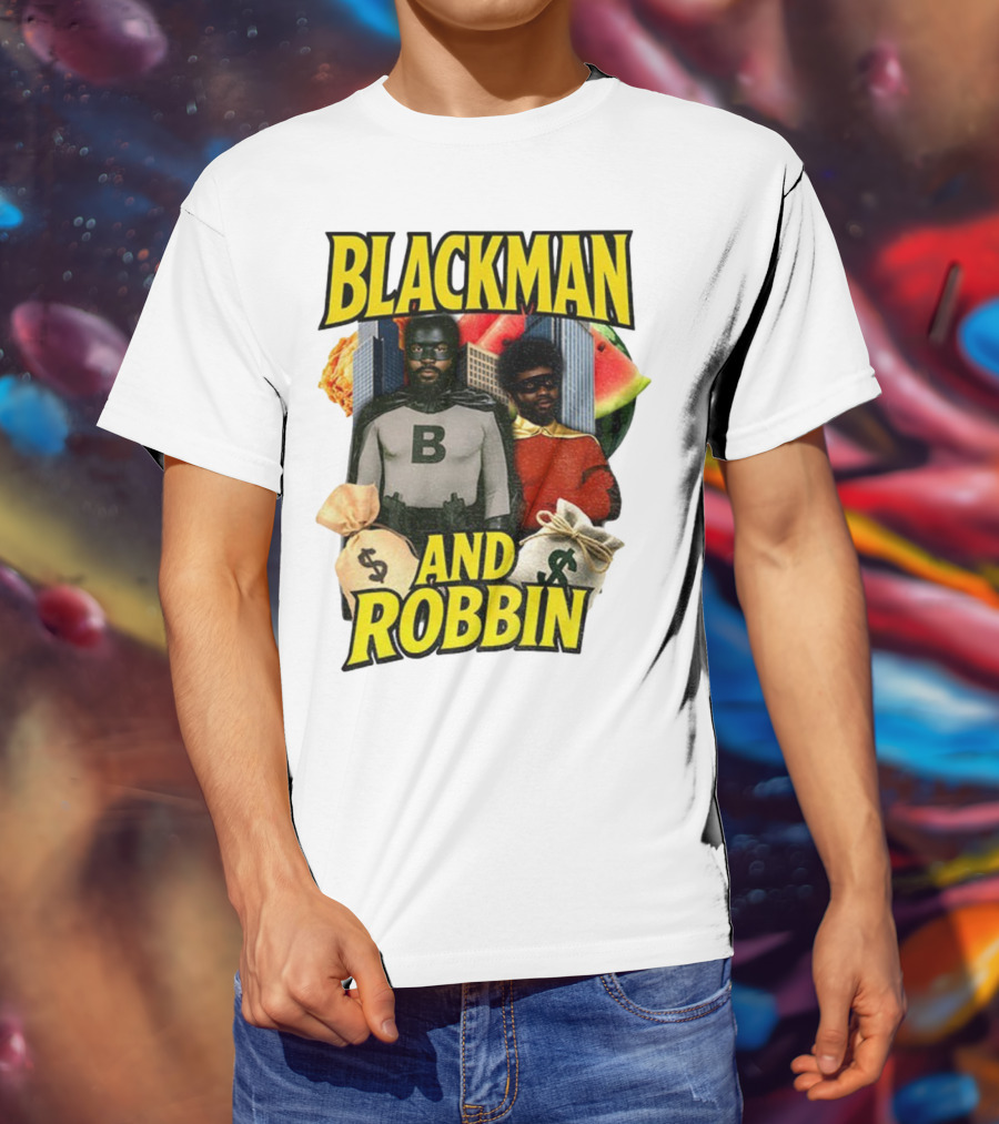 Blackman And Robbin Urban Twist Iconic Duo Bold Parody T-Shirt